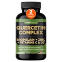 브롬라인 비타민 C와 아연을 가진 Gade 영양 유기 Quercetin | 면역 지원 보충교재 Quercetin 500mg 캡슐 | 미국 제3자 시험되는 Bioflavonoids