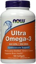 울트라 오메가-3 500 EPA / 250 DHA, 180 Softgels, NOW 식품에서 (팩 2)