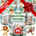 Focus Boosting 스티커 (90 팩) - 관심, 종이, 버블 디자인, 마약 무료, 옷, 유니섹스를위한 건강한 두뇌 지원