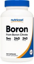 Nutricost 붕소 캡슐 5mg, 240 채식 캡슐 - 글루텐 무료 및 비 GMO
