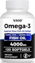 물고기 기름 Omega 3 (4000mg), 120 Softgels, Omega 3 뇌 & 심장 건강*를 위한 EPA & DHA를 가진 지방산 보충교재