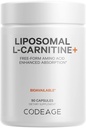 코질 Liposomal L-Carnitine+ 보충교재 - 서빙 당 500 mg L 카르니틴 L-Tartrate - 자유로운 모양 아미노산 - 카르니틴 - Liposomal 납품 - Vegan, 비 GMO, 글루텐 자유로운 - 90의 캡슐