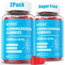 Ashwagandha Gummies, 마그네슘은 성인, 비타민 B6, 아연, Rhodiola Rosea, 레몬 Balm, Relaxation 지원, 자연적인 Zzz, 두뇌, 근육, 체력, 에너지, 설탕을 위한 Gummies 2000mg를 제거합니다