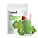 Sunfood Organic Supergreens & Protein - Greens Superfood Powder, Organic Protein Powder, Plant Based Vegan Protein, Gut Health w/Chlorella & Spirulina, 서빙 당 23g Protein - 8 oz