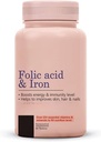 Folic Acid & Iron Supplements|지원 임신|철 생산|머리를 감소|남성 및 여성|Vegan|- 60 정제