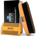Beard Brush and Comb - Natural Boar Bristle Beard Brush & Beard Comb for Men - 남성을위한 얼굴 헤어 케어 선물 세트 - 콧수염 스타일링, Grooming & Shaping Tools