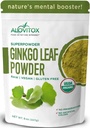 Ginkgo Biloba 잎 분말 8oz - Ginkgo Biloba 차는 건강한 시효, 기억, 초점, 계류 및 농도를 지원합니다 - 100% 자연적인 Ginko 잎 추출물, Vegan, 비 GMO & 증명한 유기 Ginkgo 잎 분말