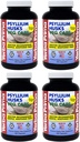 Yerba Prima Psyllium Husks Veg Caps - 180 Count (Pack of 4) - Vegan, Non-GMO, Gluten Free, Colon Cleanser, Gut 건강 및 정기적을위한 일일 섬유 보충