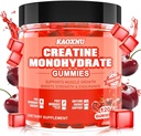 Creatine Monohydrate Gummies 남자 & 여자를 위한 5600mg, 근육 지원을 위한 120 CT Chewable Creatine Gummies, 에너지 부스트, 서빙 당 Creatine Monohydrate의 5.6g - 설탕 자유로운, 채식주의자 (Cherry 풍미)