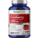 NusaPure 크랜베리 60,000 mg 180 Veg 모자 (비행기, 비 GMO, 비건)