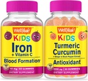 WellYeah Iron + Vitamin C Kids + Turmeric Curcumin Kids, Gummies Bundle - 훌륭한 타스팅, 비타민 보충, 글루텐 무료, GMO 무료, Chewable Gummy