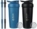 BlenderBottle Strada Shaker 컵 실리콘 짚, (2 24 온스 병 및 2 밀짚)