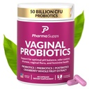 질 건강을 위한 여성 프로바이오틱스 | 50억 CFU Probiotics, Prebiotics, Postbiotics & Cranberry for pH Balance, UTI Support, Yeast, Gut Health, Odor, Dryness & Feminine Comfort