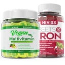 철, 비타민 B12, A, D3, K2, 조류 오메가 3, 마그네슘, 아연을 가진 여자 남자를 위한 Vegan Multivitamin를 가진 Vegan 철 Gummies