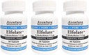 ELFOLATE® 7.5mg 3 팩 L-Methylfolate 메틸 Folate 메틸 Folate 의학 음식 보충교재 직업적인 힘 활동적인 순수한 유력한 30 정제