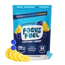 FocusFuel 에너지 Chews - 블루 라즈베리 레몬 데 (15 서빙) - 100mg 카페인 + 알파 GPC + L-Theanine + B12, 마그네슘 - 훌륭한 맛 - 충돌이나 지터 없음