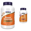 지금 보충 교재, 최고 효소, Bromelain, Ox Bile, Pancreatin 및 Papain, 180의 캡슐 & 보충교재, Magnesium (Mg), Cognitive Support*, 90 Veg 캡슐의 특허가 주어진 모양을 가진 MagteinTM