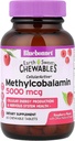 BlueBonnet Nutrition Earth Sweet® Chewables, CellularActive® Methylcobalamin, 라즈베리, 5,000 mcg, 60 킬레이트 정제