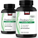 Force Factor ProbioSlim + Prebiotic 섬유, 여성 및 남성을위한 Metabolism 부스터, 소화 건강 지원, 녹차 추출물 및 Psyllium Husk 섬유, 120 개 (팩 2)