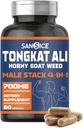 Tongkat Ali Supplement for Vitality-Tongkat Ali Extract with Horny Goat Weed, Oryzanol & Calostrum for Men, 호르몬, 에너지, 힘 (60 캡슐)