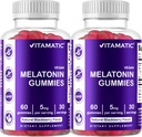 비공식 Melatonin Gummies - (2.5 mg 5 mg & 10 mg 복용량) - 60 각 - (2의 포장)