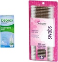 Debrox Swimmer의 Ear Drops, 1 Fl Oz & Swisspers Premium Cotton Swabs, 300 물 Cl에 대한 조사 로그 이어 릴리프