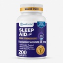 WELMATE - 야간 수면 보조 - Doxylamine Succinate 25 mg - 성인 및 어린이 12 + - 200 정제