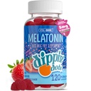 딥 핀 도트 - 아이 & 성인 (60 일 공급) 딸기 선셋 크림 맛을위한 Melatonin Gummies | 더 빠른 수면을위한 2.5mg Per Kids Melatonin Supplement