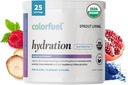Sprout Living, Colorfuel Hydration Powder Drink Mix, Organic Superfoods + Adaptogens | Hydration & Recovery, Electrolytes, Himalayan Pink Salt, Blue Spirulina, 블루 라즈베리 맛 (25 인분)