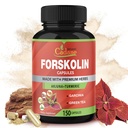 Cadane Forskolin 보충제 - Turmeric Curcumin, Arjuna, Garcinia Cambogia 및 Green Tea 5 개월 공급 - 150 캡슐