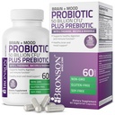 Bronson Brain + Mood Probiotic 50 억 CFU Plus Prebiotic with L-Theanine, Bacopa 및 Rhodiola Non-GMO, 60 채식 캡슐