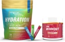 Sugar Free Hydration Powder Packets Variety - 24 스틱 팩 & ACV가있는 PreWorkout Powder | 열, 운동, 여행, 매일 Hydration + Superfood Energy & All-Natural Nitric Oxide Booster Plus 카페인