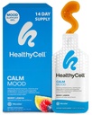 Healthycell Calm Mood Daily Liquid Supplement - Cortisol Manager & Mood Support는 Ashwagandha, L-Theanine, Magnesium, 5-HTP, GABA 및 Saffron - 14 젤 팩과 스트레스를위한 보충 교재를 지원합니다.
