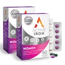 Active Iron Supplement 25mg + Multivitamin for Women – 에너지 및 감소 타이어를 증가시키기 위해 임상적으로 입증 된 – Gentle, Non-Constipating Iron + Women’s Multivitamin – 60 캡슐 + 60 정제