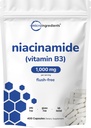 비타민 B3 Niacinamide 캡슐 당 500mg, 400의 캡슐 | 1000mg 홍조 무료 Niacin, 에센셜 B 비타민 보충 | 피부 관리 건강 및 에너지 지원 | 비 GMO, 글루텐 무료