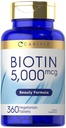 Carlyle Biotin 5000mcg | 360 채식 정제 | 뷰티 포뮬레이션 | 비 GMO, 글루텐 프리
