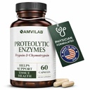 Proteolytic 효소 - Trypsin & Chymotrypsin - Tissue Injury에서 Edema & Inflammation 감소 - 소화, 티슈 및 면역 건강 지원 - 회복 부스트 - 규정식 보충교재 -60 캡슐