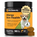 Allergy 피부 건강 – Allergy Itch Relief & Immune Support Chews with Fish Oil, Probiotics, & Vitamin E – 정상적인 Shedding, Soothe Sensitive Skin, & Digestive Health (Salmon flavor, 90 Ct) 감소