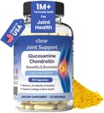 Glucosamine Chondroitin MSM with Turmeric & Boswellia 90 캡슐 | Flexibility & Mobility를 위한 8에서 1 합동 지원 보충교재 | 남자 & 여자를 위한 합동 보충교재 – 지원 뒤, 무릎, 엉덩이 & 합동