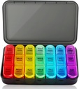 Weekly Pill 주최자 3 Times A Day, 7 Day Pill Box 대형 Compartments Moisture-Proof Pill Case, Daily Portable Travel Morning Noon Evening Pill Container, Fish Oil, 비타민, 보충제