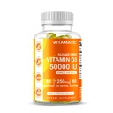 비공식 설탕 무료 비타민 D3 50,000 IU 주간 보충 - 60 Pectin 기반 Gummies Bone, Teeth & Immune 지원을 위한 높은 순수성 비타민 D
