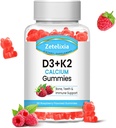 설탕 자유로운 비타민 D3 K2 Gummies, 비타민 D3 2000 IU, K2 (MK7) 120mcg, 비타민 D3를 가진 칼슘 600 mg, 지원 B0ne & 면역성 건강, Vegan, 글루텐 자유로운, 라즈베리 풍미, 60 조사