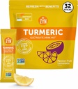ZYN 전해질 음료 혼합 Hydration 소포, 열정 과일 전해질 분말, Hydration 소포 w/Turmeric Curcumin, 비타민 C & D, 아연, Hydrate & Recover Electrolyte 분말, 32 팩