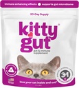 KittyGut 3-in-1 유기 Cat Probiotics & Postbiotic 보충교재 분말- Cats를 위한 미국 프로바이오틱스에서 만드는 Gut 건강과 고양이 소화 지원, Diarrhea 및 Vomiting (60g)를 승진시킵니다