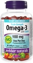 CoQ10를 가진 Webber 자연적인 세 배 힘 Omega-3는 900 mg Omega-3를 입혔습니다 (EPA • DHA)/100 mg CoQ10, 80caps