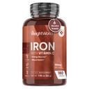 WeightWorld Iron Supplement 65mg - 비타민 C 125mg - 180 Vegan Tablets (6 개월 공급) - 여성 및 남성을위한 Gentle Carbonyl Iron Supplement - 에너지 부스터 및 혈액 Heath - Non-GMO 및 글루텐 - 무료