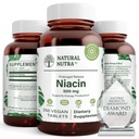 자연적인 Nutra 시간 방출 느린 Niacin 500mg (비타민 B3), 지원 건강한 콜레스테롤은, 심장 혈관 건강을 승진시키고, 피부 세포를 승진시키고 Cognitive 기능을 개량합니다, 250 Vegan 정제