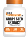 BulkSupplements.comgrape 씨앗 추출물 캡슐 - 포도 씨앗 보충교재, 산화 방지제 보충교재 - Vegan, 서빙 당 2 캡슐, 360 조사 (팩 1)