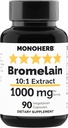 MONOHERB Bromelain 추출물 1000 mg - 90 채식 캡슐