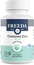 Freeda Chelated 아연 30mg - 높은 흡수를위한 TRAACS® 아연 Bisglycinate - Vegan, Kosher, Stomach의 Gentle - 성인, 남성 및 여성을위한 면역 지원 - 250 작은 정제